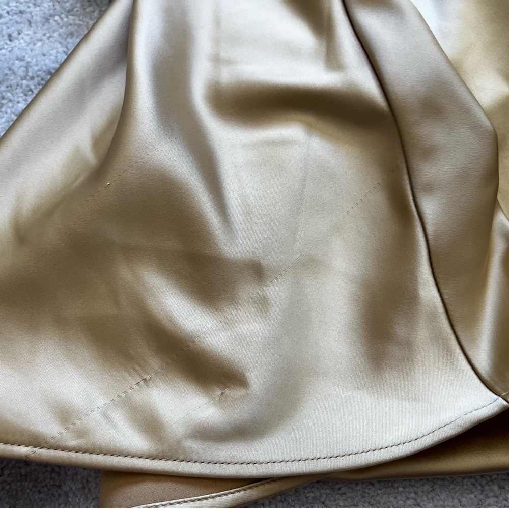 S’EDGE GOLD WRAP DRESS SIZE SMALL SOPHISTICATED MODERN CHIC EVENT PARTY - Picture 6 of 9